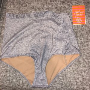 Kortni Jeane grey Ruffle swim Bottom